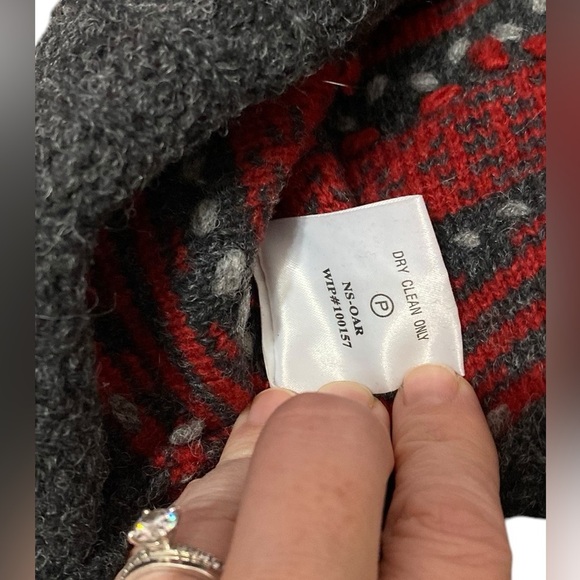 WOOLRICH Sweater Red Gray Charcoal Heather 100% Wool Women’s Size M - Picture 7 of 10